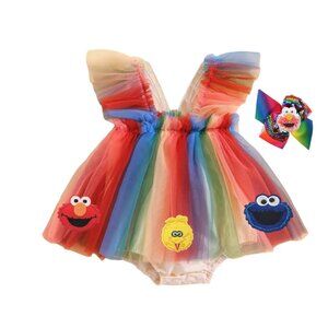 Sesame Street Outfit Elmo Dress Elmo Clothes Cookie Monster Birthday Romper